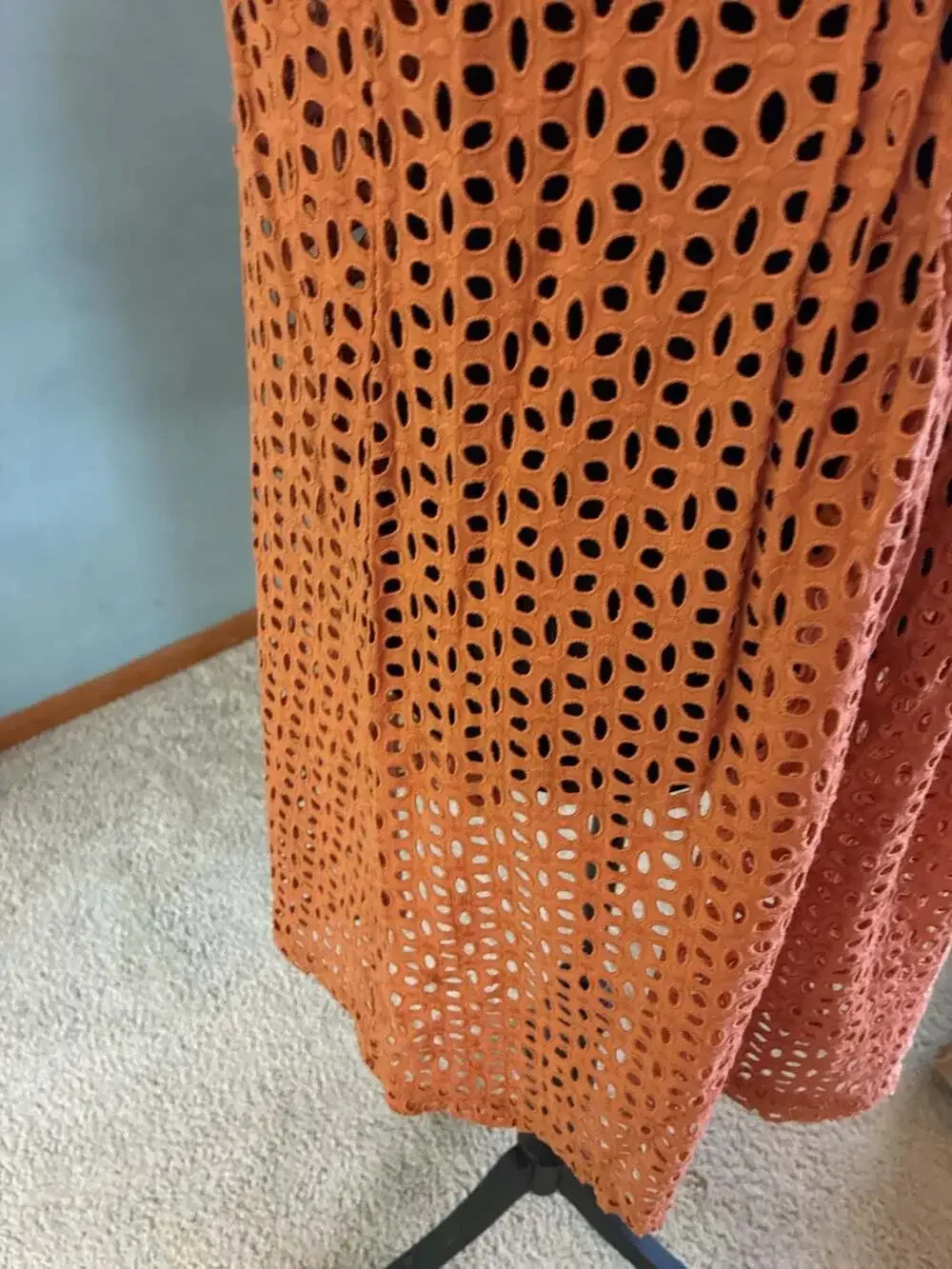 Madewell Eyelet Ruffle-Sleeve Pintuck Mini Dress in Mulled Cider Sz M A679
